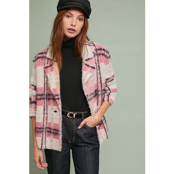Anthropologie Jackets & Blazers - ANTHROPOLOGIE Maeve Aurelia plaid sweater jacket S